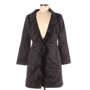 White House Black Market Knee length satin coat